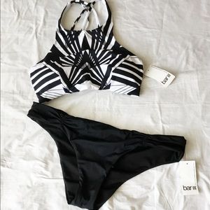 NWT 2 PC High Neck X Back Bikini Bathing Suit Set